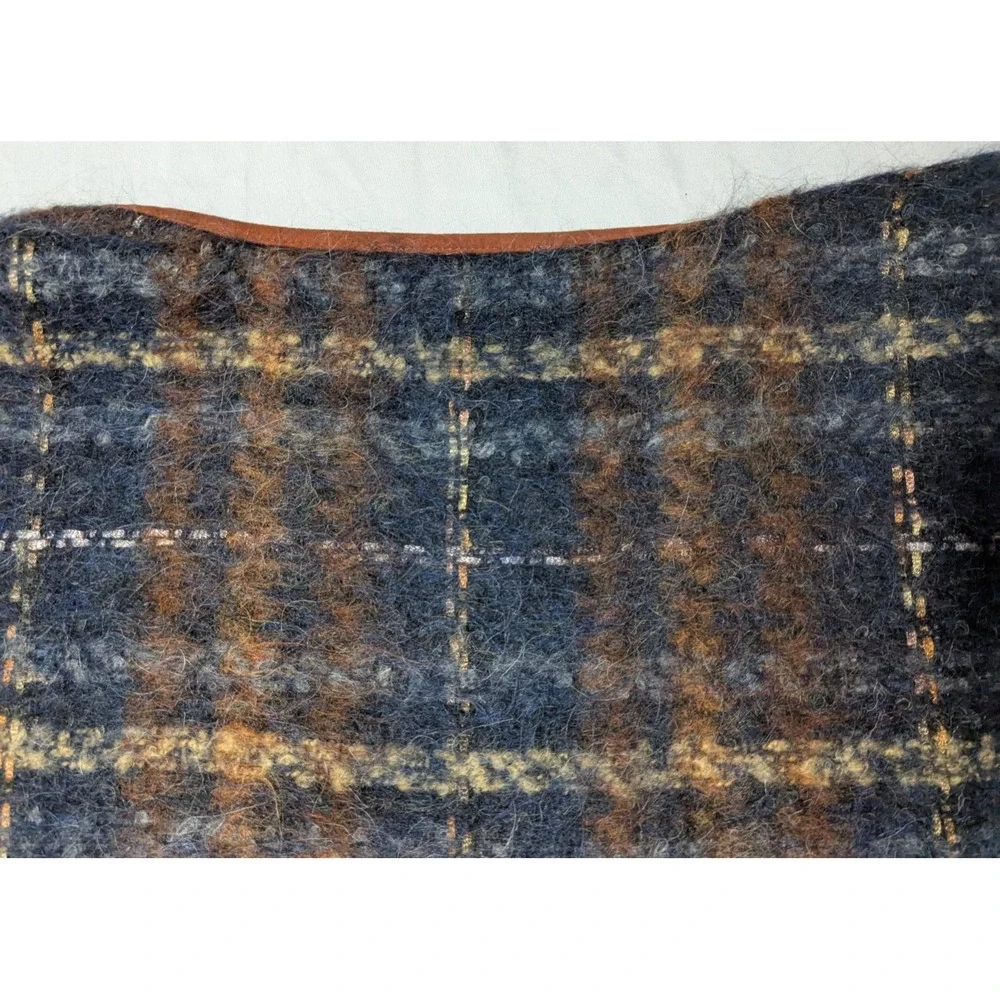CONRAD C COLLECTION Women‎ One Size Brown Plaid ALPACA WOOL Blend Wrap NEW